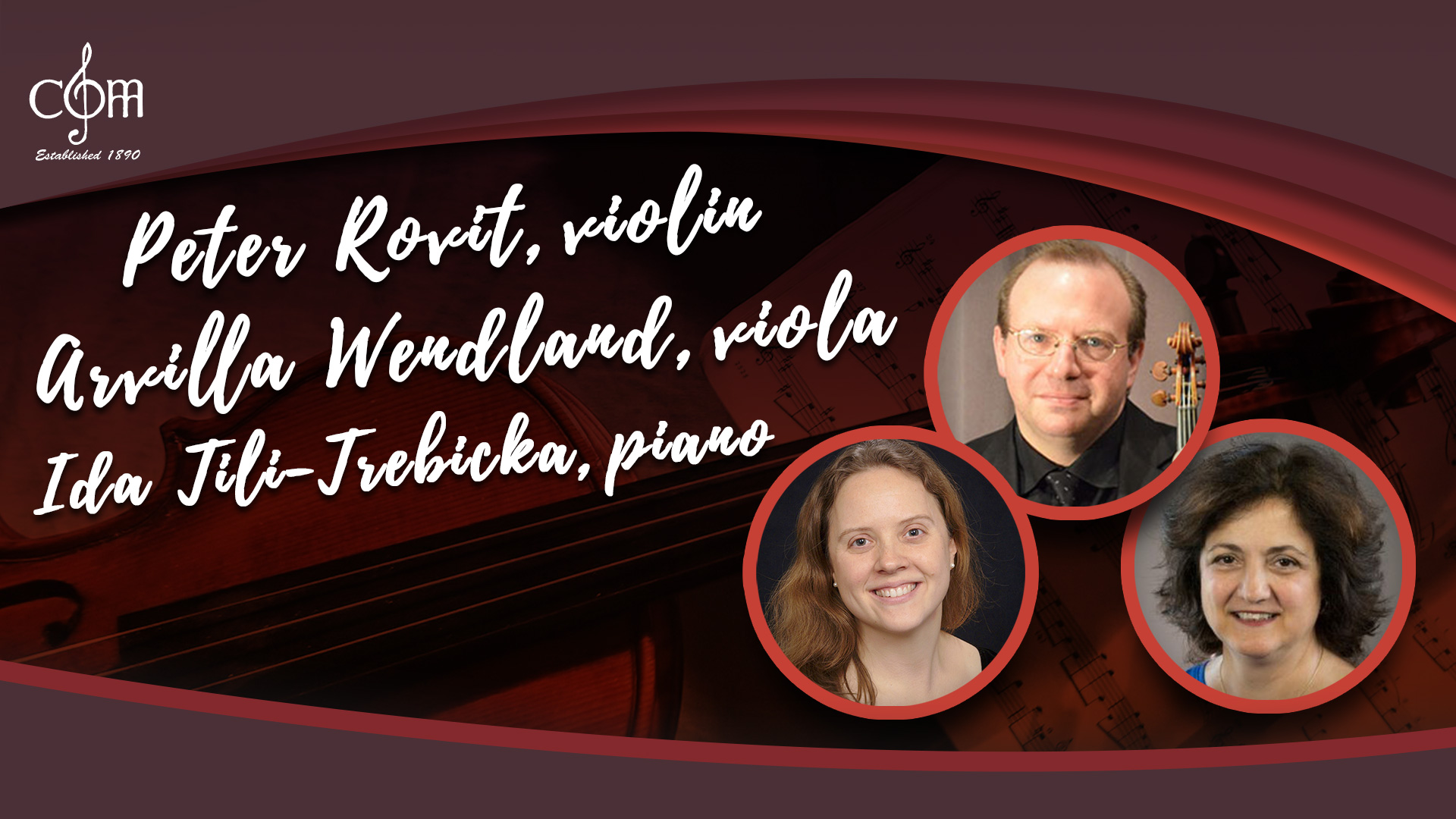 Peter Rovit, violin; Arvilla Wendland, viola; Ida Tili-Trebicka, piano